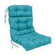 thumbnail image 1 of 22-inch by 45-inch Spun Polyester Solid Outdoor Tufted Chair Cushion Blue-Color, 1 of 2