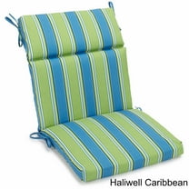 Blazing Needles 22-inch by 45-inch Three-section Outdoor Seat/Back Chair Cushion - 22 x 45 Haliwell Caribbean