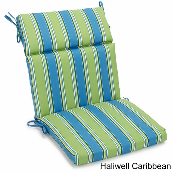 Blazing Needles 22-inch by 45-inch Three-section Outdoor Seat/Back Chair Cushion - 22 x 45 Haliwell Caribbean