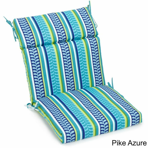 Blazing Needles 22-inch by 45-inch Three-section Outdoor Seat/Back Chair Cushion Pike Azure 49 x 22