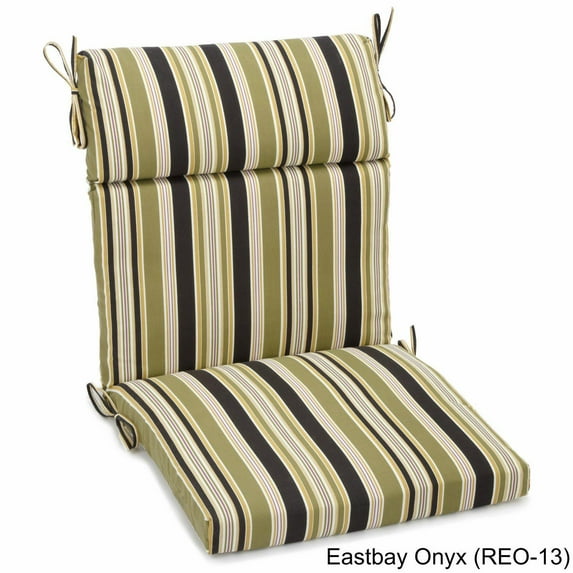 22-inch by 45-inch Spun Polyester Outdoor Squared Seat/Back Chair Cushion-Color:Eastbay Onyx