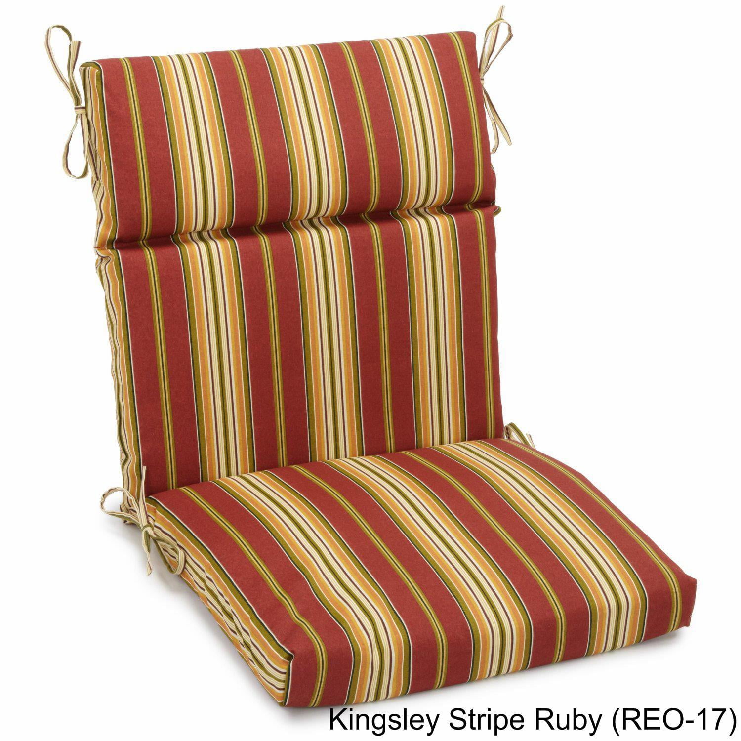 Ruby Red and Gold Striped Polyester Adirondack Chair Cushion