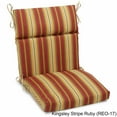 thumbnail image 1 of 22-inch by 45-inch Spun Polyester Outdoor Squared Seat/Back Chair Cushion-Color:Kingsley Stripe Ruby, 1 of 2