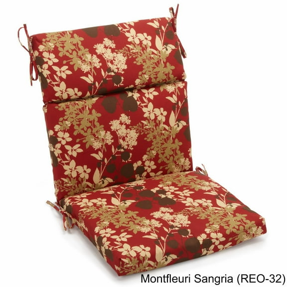 Blazing Needles 22-inch by 45-inch Spun Polyester Outdoor Squared Seat/Back Chair Cushion-Color:Montfleuri Sangria