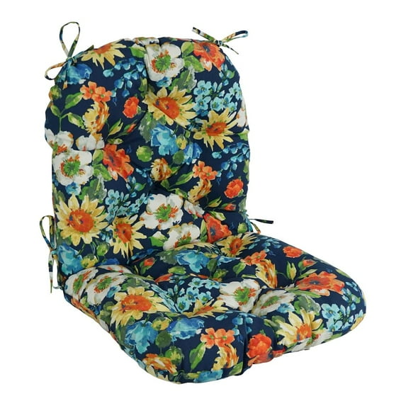 Blazing Needles 48-inch by 24-inch Patterned Outdoor Spun Polyester Swivel Rocker Cushion