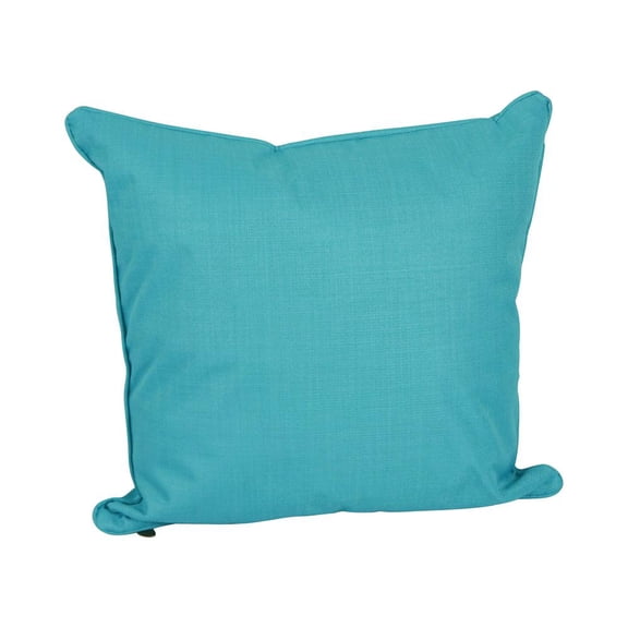 Blazing Needles Indoor/Outdoor Square Corded Throw Pillow, 25", Aqua Blue
