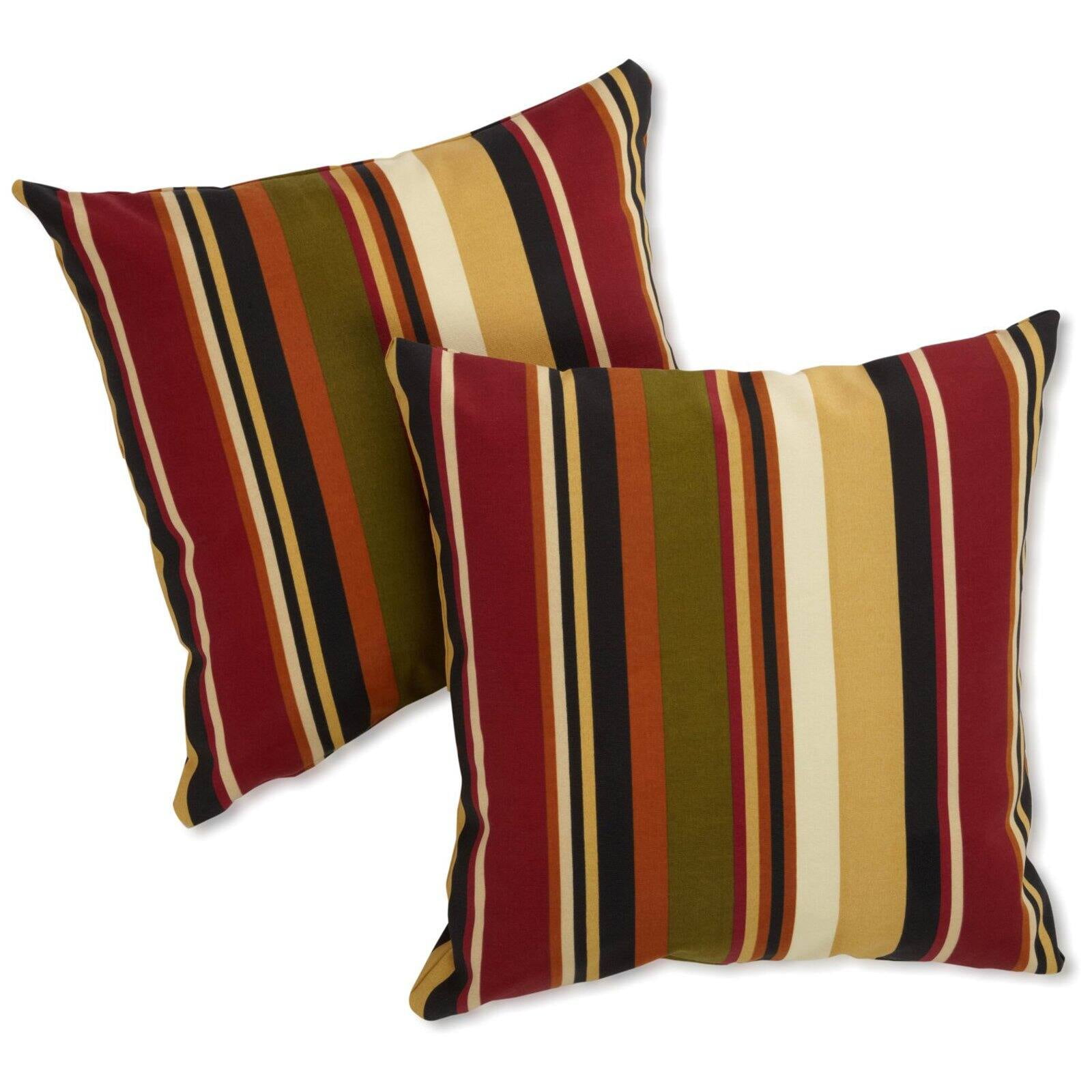 Blazing Needles 25” x 25” Decorative Pillows, Outdoor Usage, Water Resistant (2 Count)
