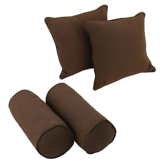 Blazing Needles 4 Piece Twill Corded Throw Pillow Set