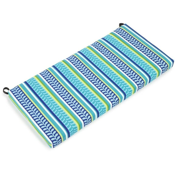 Blazing Needles Outdoor Spun Polyester Loveseat Cushion-Size:40",Style:Pike Azure