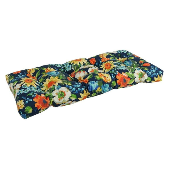 Blazing Needles 42-inch by 19-inch Squared Patterned Spun Polyester Tufted Loveseat Cushion  94006-LS-REO-59