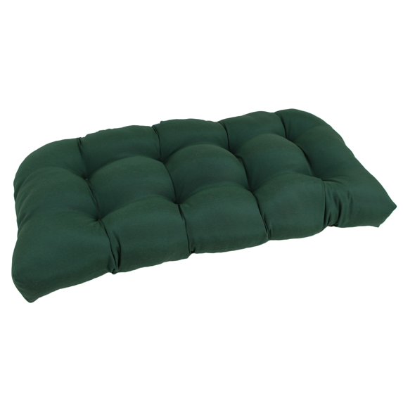 Blazing Needles 42-inch by 19-inch Twill Rounded Back Bench/Loveseat Cushion - 42 x 19 Forest Green