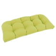 thumbnail image 1 of Blazing Needles 42-inch by 19-inch Twill Rounded Back Bench/Loveseat Cushion - 42 x 19 Mojito Lime, 1 of 5