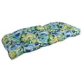 thumbnail image 1 of Blazing Needles Outdoor Rounded Back Loveseat Cushion, 42" x 19", Lesandra Sunblue, 1 of 2