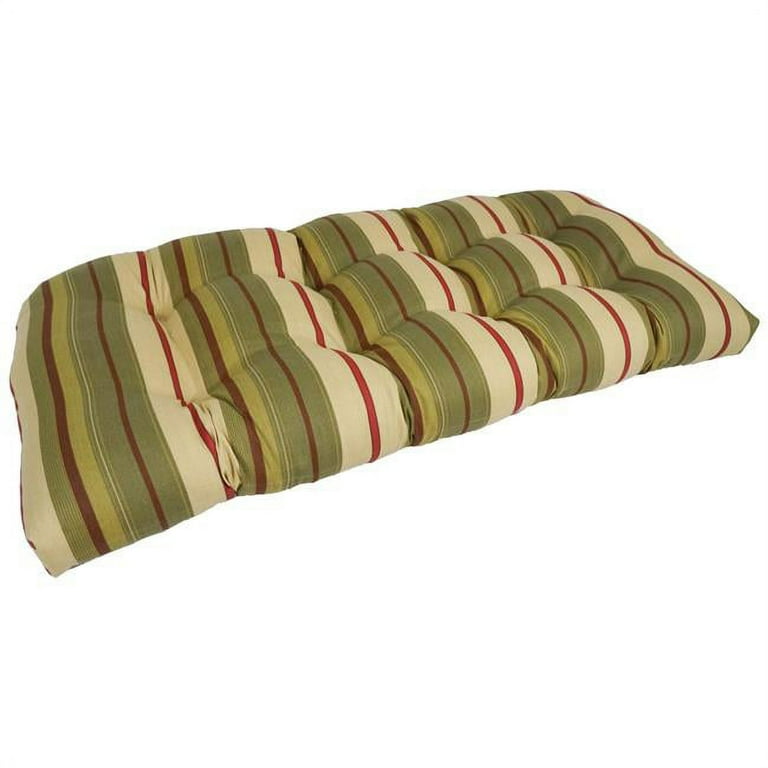 Blazing Needles 42 x 19 in. U Shaped Patterned Spun Polyester Tufted Settee Bench Cushion Pinehurst Stripe Walmart