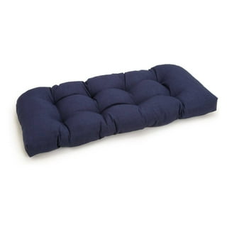 Solid Twill Tufted Indoor Bench Cushion (Multiple widths from 42