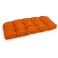 thumbnail image 1 of 42-inch by 19-inch U-Shaped Solid Spun Polyester Tufted Settee/Bench Cushion - Tangerine Dream, 1 of 2