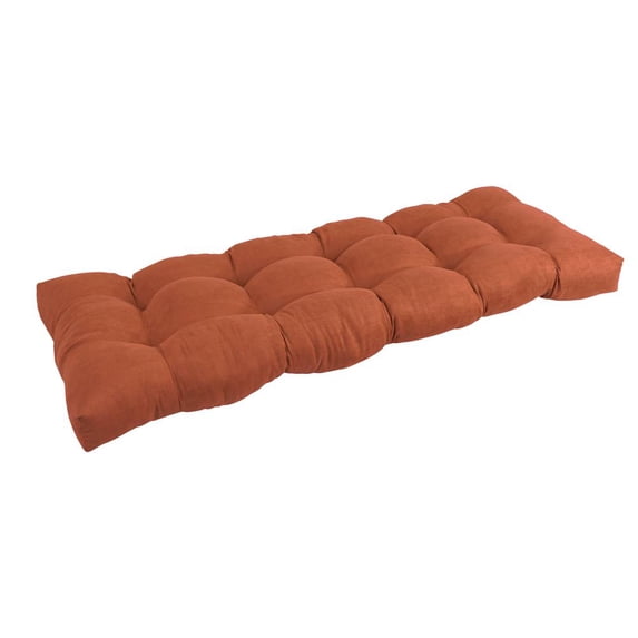 46-inch by 19-inch Tufted Solid Microsuede Bench Cushion Orange-Color