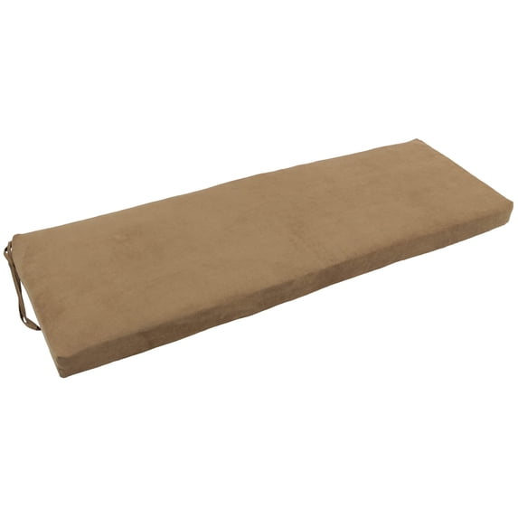Blazing Needles Microsuede Bench Cushion, 48 x 19, Java