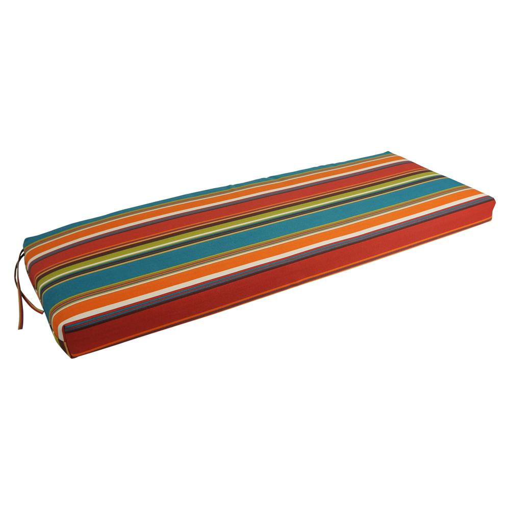 Multicolor Striped Outdoor Spun Polyester Loveseat Cushion