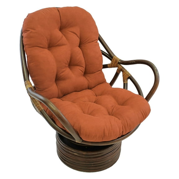 Blazing Needles 48" x 24" Solid Micro Suede Swivel Rocker Cushion-Color:Spice