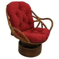 Blazing Needles 48" x 24" Solid Twill Swivel Rocker Cushion-Color:Ruby Red