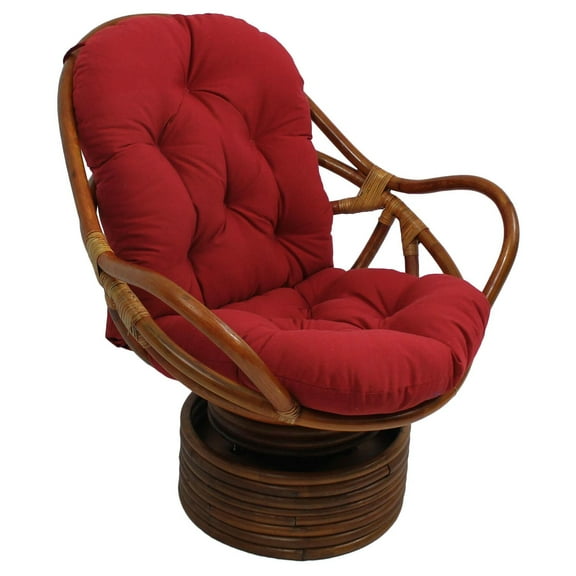 Blazing Needles 48" x 24" Solid Twill Swivel Rocker Cushion-Color:Ruby Red