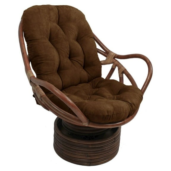 Blazing Needles 48-inch by 24-inch Solid Microsuede Swivel Rocker Cushion