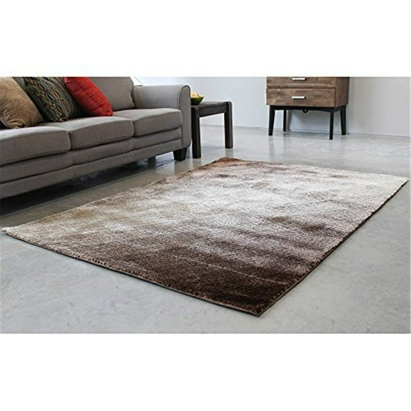 Blazing Needles 5 foot by 7 foot Shag Rug in Beige and Brown