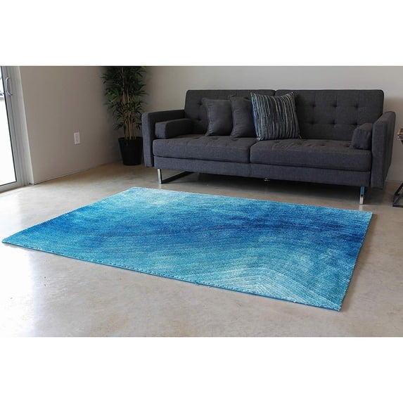 Blazing Needles 5-foot by 7-foot Vibrating Light Gradated Shag Rug