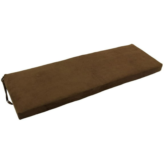 Blazing Needles Microsuede Bench Cushion, 51" x 19", Chocolate