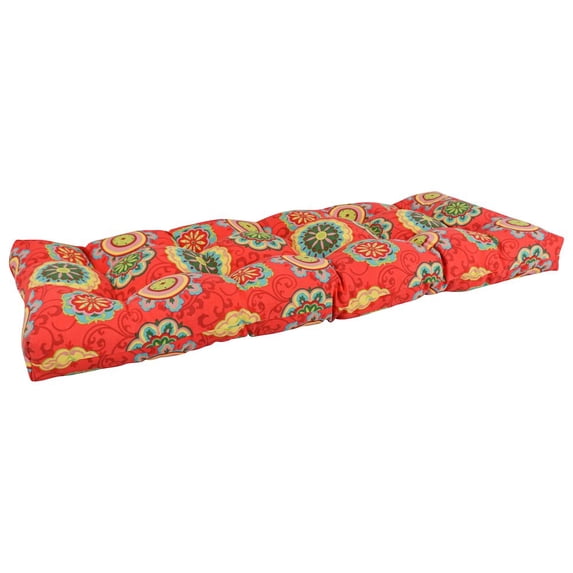 Blazing Needles 51-inch by 19-inch Tufted Patterned Outdoor Spun Polyester Loveseat Cushion