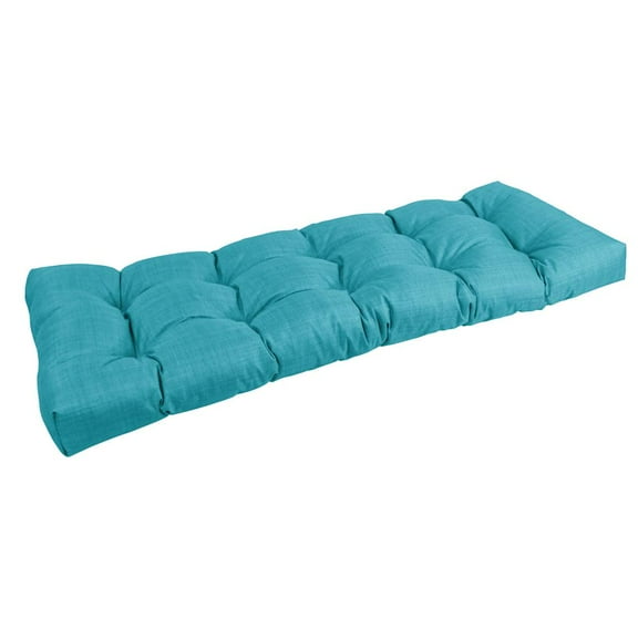 51-inch by 19-inch Tufted Solid Outdoor Spun Polyester Loveseat Cushion Blue-Color
