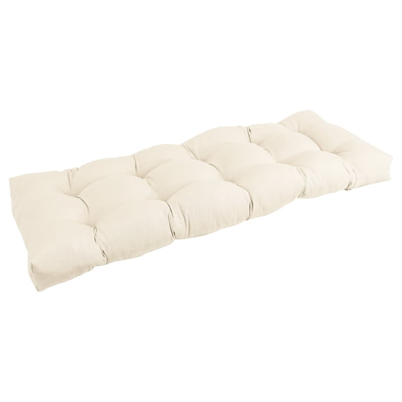 51-inch by 19-inch Tufted Solid Twill Bench Cushion Off-white-Color