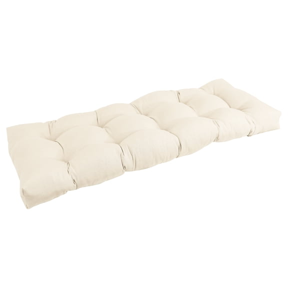 51-inch by 19-inch Tufted Solid Twill Bench Cushion Off-white-Color