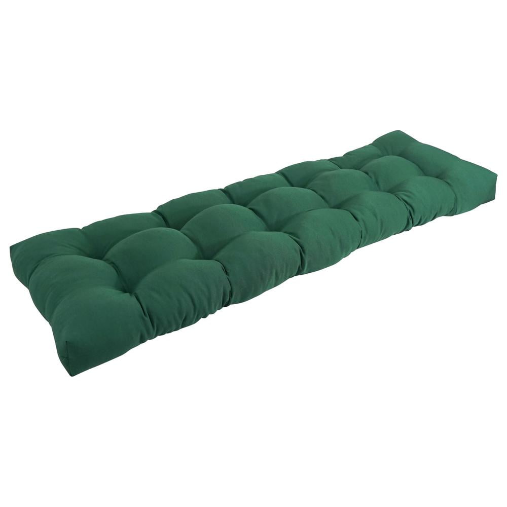Forest Green Tufted Cotton Polyester Indoor Bench Cushion