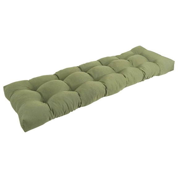 55-inch by 19-inch Tufted Solid Twill Bench Cushion Green-Color