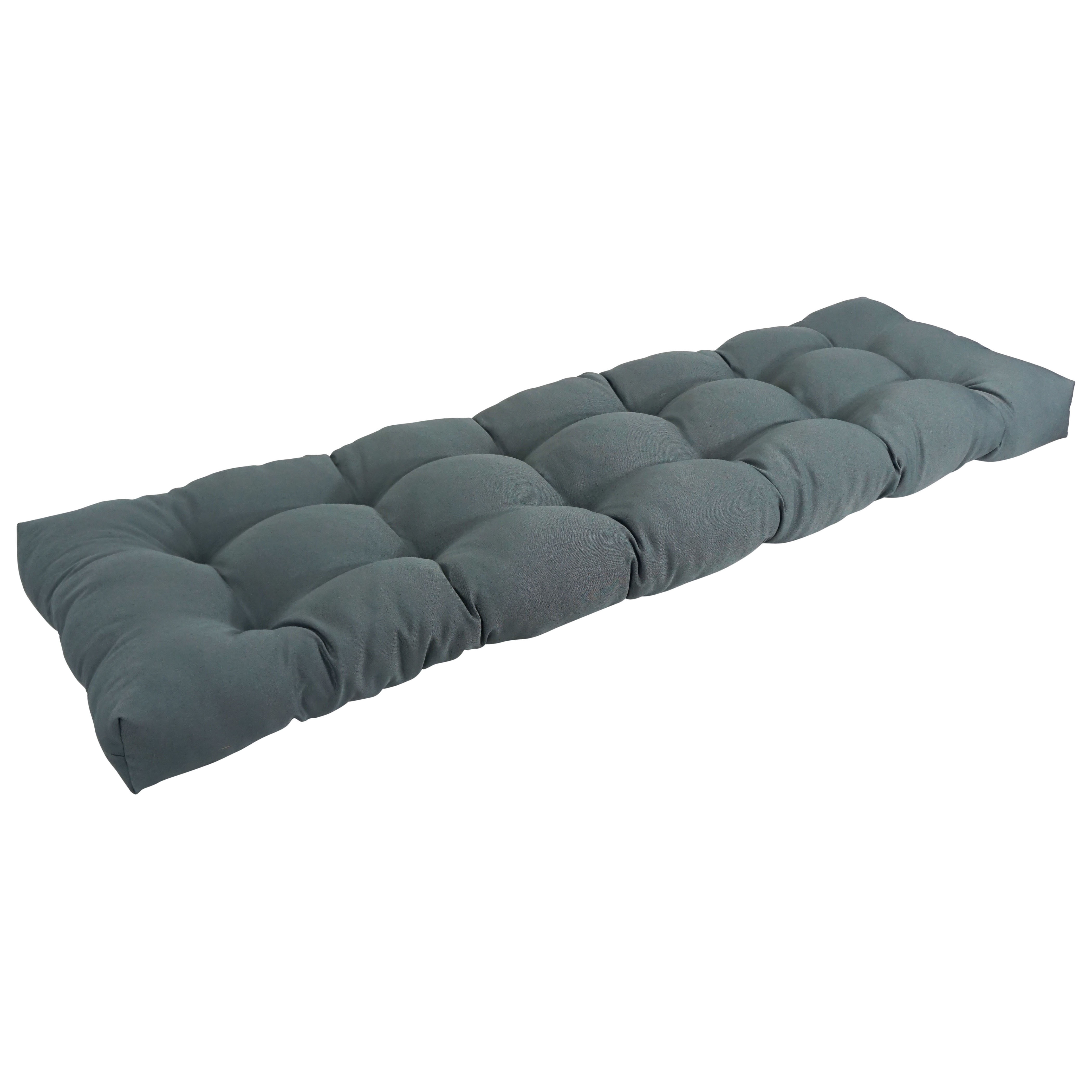 Blazing Needles 55 x 19 in. Tufted Solid Twill Bench Cushion Steel