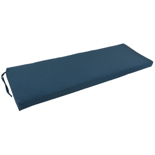 Blazing Needles Twill Bench Cushion, 57" x 19", Indigo Blue