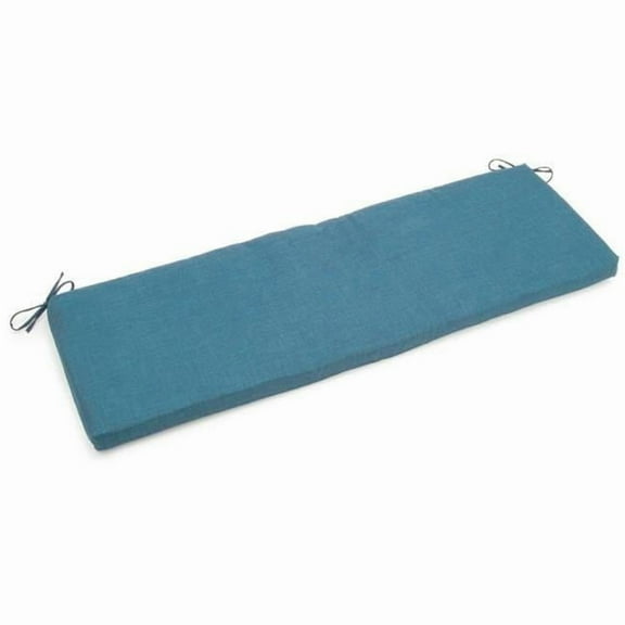 Blazing Needles  57 x 19 in. Solid Outdoor Spun Polyester Bench Cushion, Sea Blue