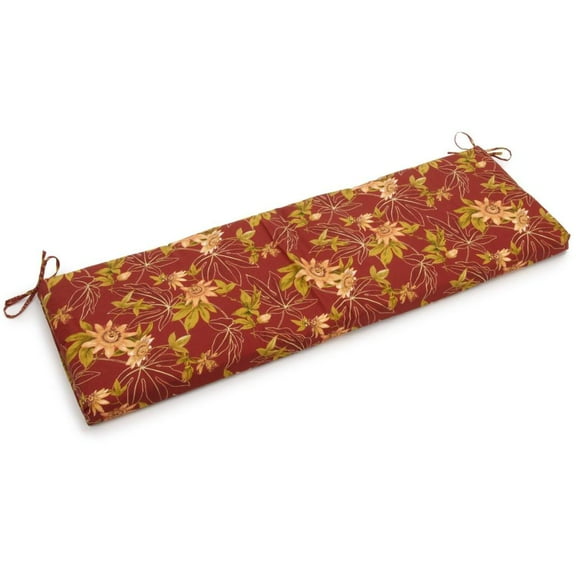 60-inch by 19-inch Spun Polyester Bench Cushion - Passion Ruby
