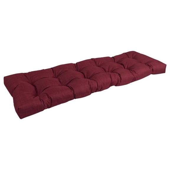 60-inch by 19-inch Tufted Solid Outdoor Spun Polyester Loveseat Cushion Red-Color