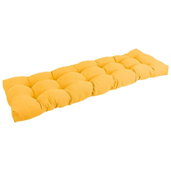 60-inch by 19-inch Tufted Solid Twill Bench Cushion Yellow-Color