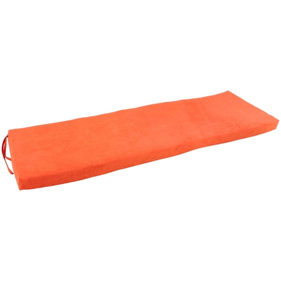 Blazing Needles Microsuede Bench Cushion, 63" x 19", Tangerine Dream