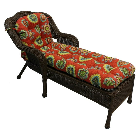 Blazing Needles 74-inch by 19-inch U-shaped Outdoor Patterned Polyester Chaise Lounge Cushion