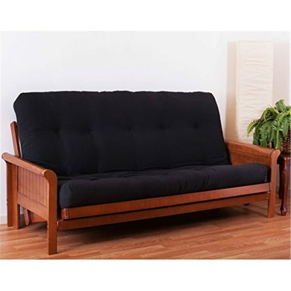 Blazing Needles Renewal 7-inch Twill Queen-size Futon Mattress-Color:Black,Size:Queen