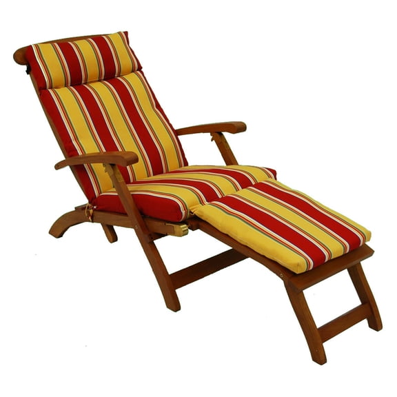 Blazing Needles 72 in. Outdoor UV Resistant Steamer Deck Lounger Cushion