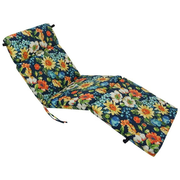 Blazing Needles 72-inch by 24-inch Patterned Polyester Outdoor Chaise Lounge Cushion