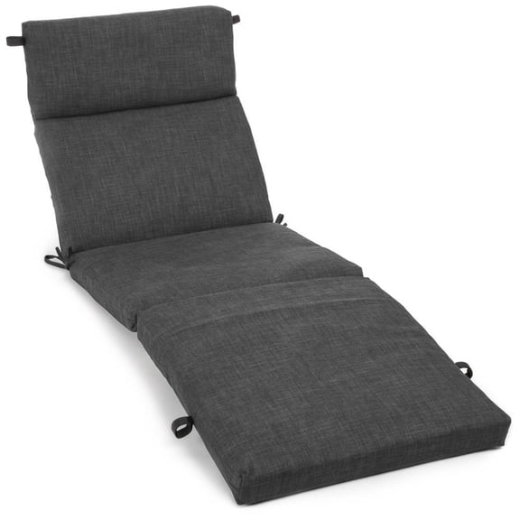 Blazing Needles 93475-REO-SOL-15 72 x 24 in. Solid Polyester Outdoor Chaise Lounge Cushion, Cool Gray