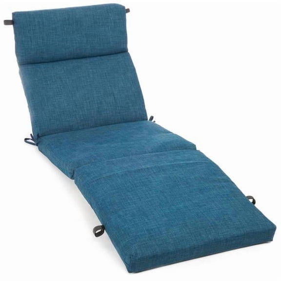 Blazing Needles 93475-REO-SOL-16 72 x 24 in. Solid Polyester Outdoor Chaise Lounge Cushion, Sea Blue