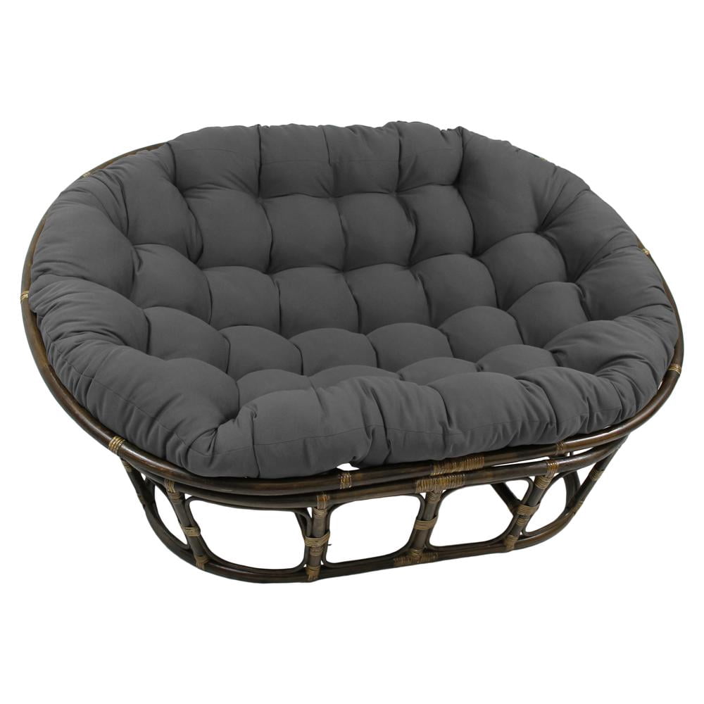 Blazing Needles 78-inch by 58-inch Solid Twill Double Papasan Cushion  93304-78-TW-GY